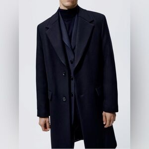 Zara Men's Dark Navy Coat